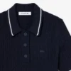 Sweter w paski z dzianiny typu cable knit i kołnierzem Koszulki Polo Sweter w paski z dzianiny typu cable knit i kołnierzem Koszulki Polo