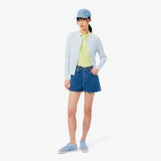 Sweter w paski z dzianiny typu cable knit i kołnierzem Koszulki Polo