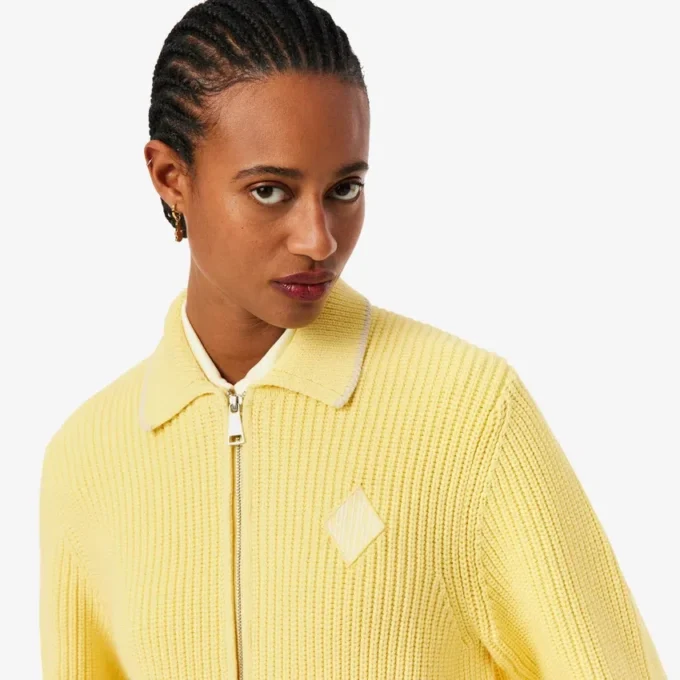 Sweter z bawełny z zamkiem i naszywką Sweter z bawełny z zamkiem i naszywką