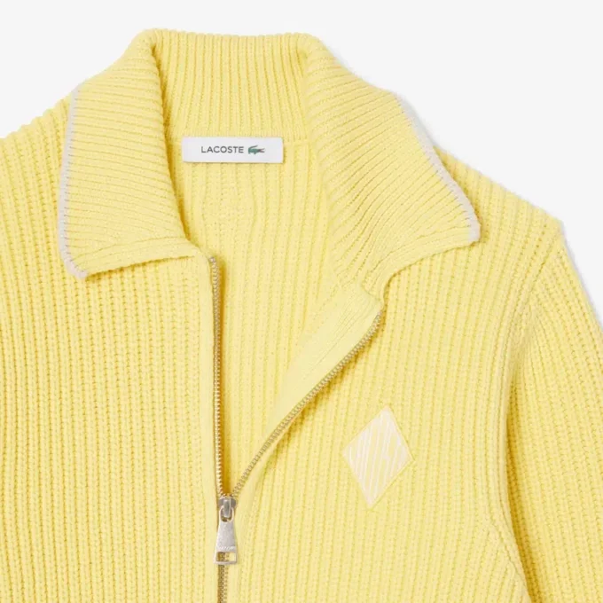 Sweter z bawełny z zamkiem i naszywką Sweter z bawełny z zamkiem i naszywką