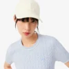 Sweter z dzianiny warkoczowej z krótkim rękawem Sweter z dzianiny warkoczowej z krótkim rękawem