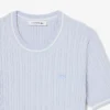 Sweter z dzianiny warkoczowej z krótkim rękawem Sweter z dzianiny warkoczowej z krótkim rękawem