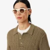Sweter z kołnierzem koszulki Polo i splotem typu cable knit z kolekcji Runway