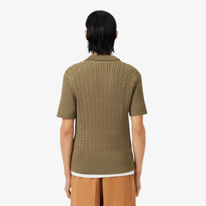 Sweter z kołnierzem koszulki Polo i splotem typu cable knit z kolekcji Runway