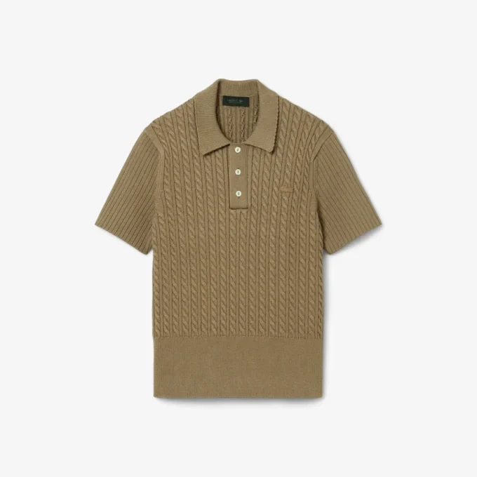 Sweter z kołnierzem koszulki Polo i splotem typu cable knit z kolekcji Runway