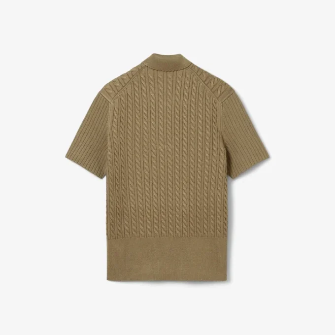 Sweter z kołnierzem koszulki Polo i splotem typu cable knit z kolekcji Runway