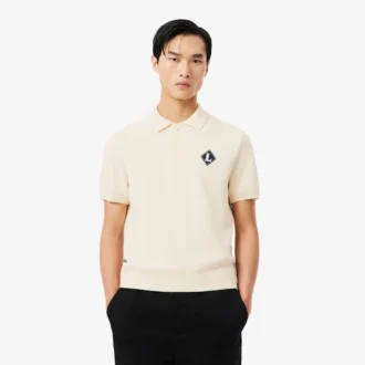 Sweter z kołnierzem Polo i naszywką „Made in France” Sweter z kołnierzem Polo i naszywką „Made in France”