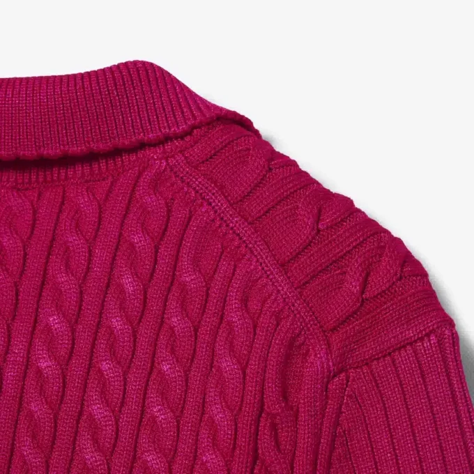 Sweter z kołnierzem Polo z dzianiny typu cable z kolekcji Runway Sweter z kołnierzem Polo z dzianiny typu cable z kolekcji Runway
