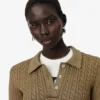 Sweter z kołnierzem Polo z dzianiny typu cable z kolekcji Runway