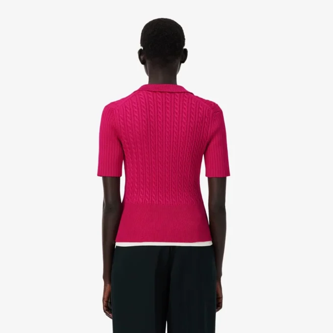 Sweter z kołnierzem Polo z dzianiny typu cable z kolekcji Runway Sweter z kołnierzem Polo z dzianiny typu cable z kolekcji Runway