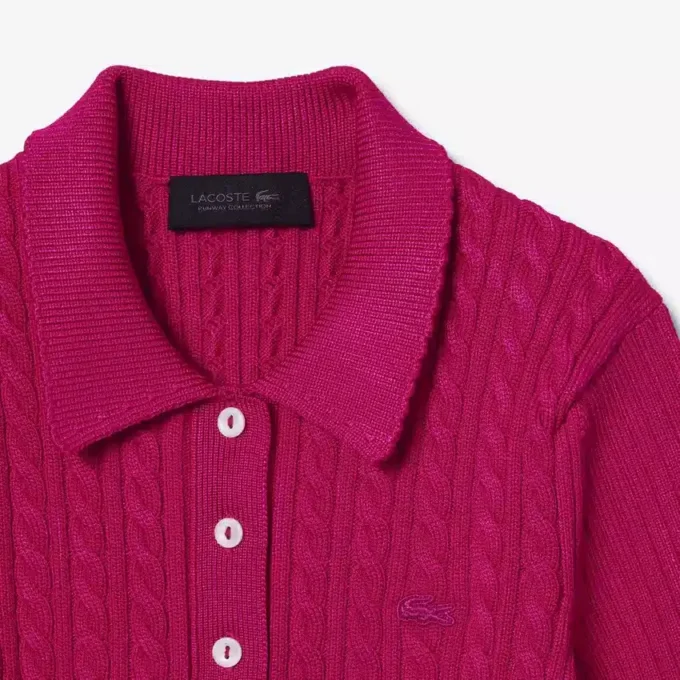 Sweter z kołnierzem Polo z dzianiny typu cable z kolekcji Runway Sweter z kołnierzem Polo z dzianiny typu cable z kolekcji Runway