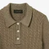 Sweter z kołnierzem Polo z dzianiny typu cable z kolekcji Runway