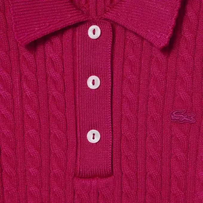 Sweter z kołnierzem Polo z dzianiny typu cable z kolekcji Runway Sweter z kołnierzem Polo z dzianiny typu cable z kolekcji Runway