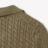 Sweter z kołnierzem Polo z dzianiny typu cable z kolekcji Runway