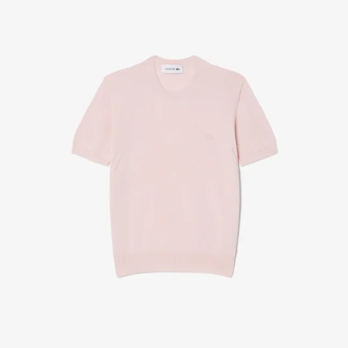 Sweter z krótkim rękawem z dzianiny 3D Sweter z krótkim rękawem z dzianiny 3D