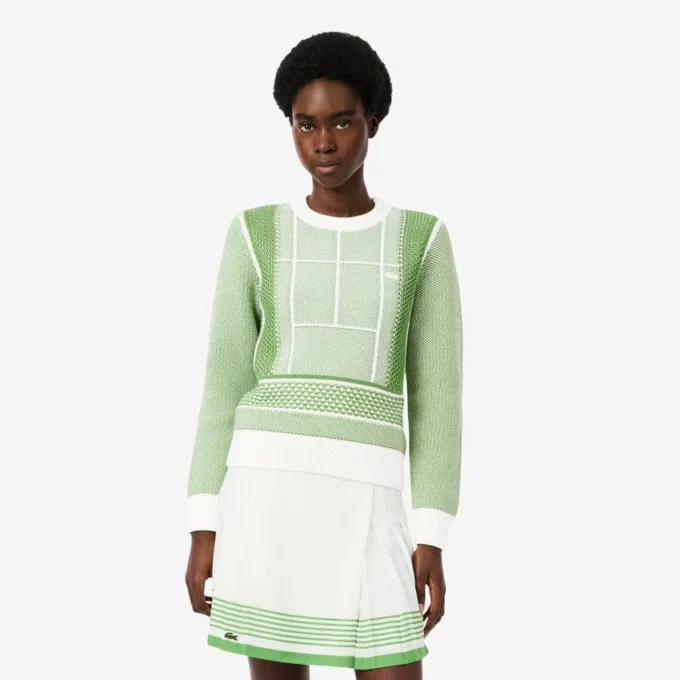 Sweter z nadrukiem kortu tenisowego Sweter z nadrukiem kortu tenisowego