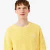 Sweter z naszywką z dzianiny ściągaczowej w kolorze perłowym
