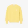 Sweter z naszywką z dzianiny ściągaczowej w kolorze perłowym