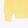 Sweter z naszywką z dzianiny ściągaczowej w kolorze perłowym