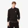 Sweter z naszywką z dzianiny w prążki