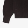Sweter z naszywką z dzianiny w prążki