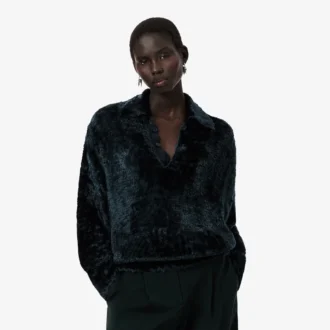 Sweter z weluru z kołnierzem Polo z kolekcji Runway