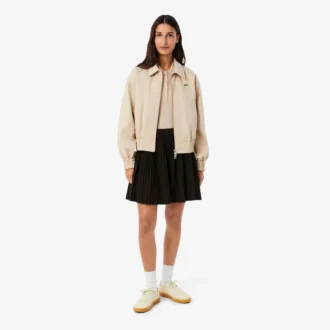 Sweter z wełny merynosowej z kołnierzem Polo i dzianiną 3D
