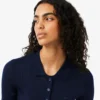 Sweter z wełny merynosowej z kołnierzem Polo i dzianiną 3D Sweter z wełny merynosowej z kołnierzem Polo i dzianiną 3D