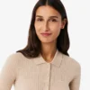 Sweter z wełny merynosowej z kołnierzem Polo i dzianiną 3D Sweter z wełny merynosowej z kołnierzem Polo i dzianiną 3D