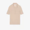 Sweter z wełny merynosowej z kołnierzem Polo i dzianiną 3D Sweter z wełny merynosowej z kołnierzem Polo i dzianiną 3D