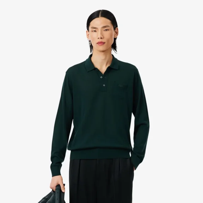 Sweter z wełny merynosowej z kołnierzem Polo z kolekcji Runway