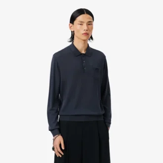Sweter z wełny merynosowej z kołnierzem Polo z kolekcji Runway Sweter z wełny merynosowej z kołnierzem Polo z kolekcji Runway