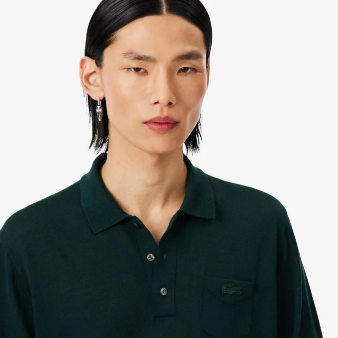 Sweter z wełny merynosowej z kołnierzem Polo z kolekcji Runway