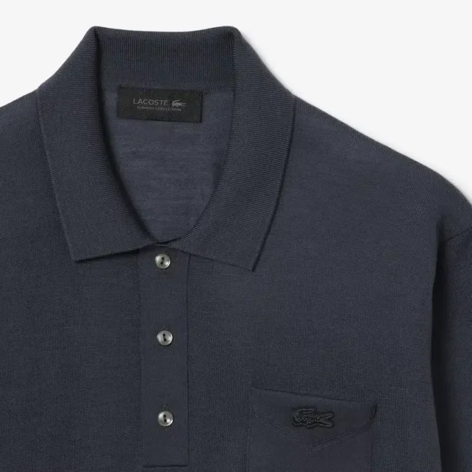 Sweter z wełny merynosowej z kołnierzem Polo z kolekcji Runway