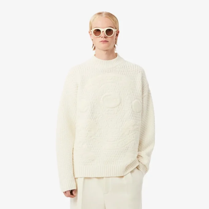 Sweter z wełny z haftowaną naszywką z kolekcji Runway