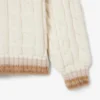 Sweter z wełny z kołnierzem Koszulki Polo i splotem warkoczowym