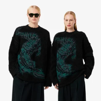 Sweter z wzorem krokodyla w stylu z wybiegu