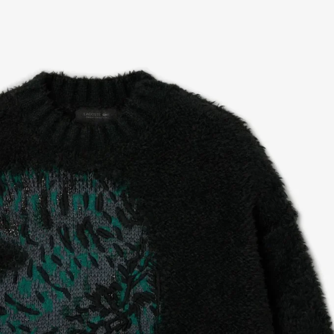 Sweter z wzorem krokodyla w stylu z wybiegu