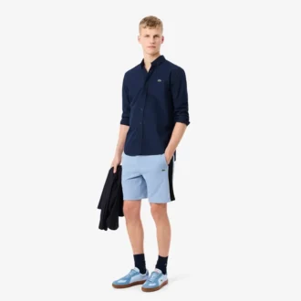Szorty z polaru o regularnym kroju w stylu colorblock
