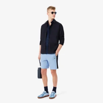 Szorty z polaru o regularnym kroju w stylu colorblock