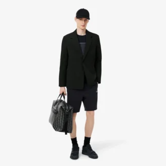 Szorty z polaru o regularnym kroju w stylu colorblock