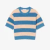 T-shirt z dzianiny siateczkowej w paski T-shirt z dzianiny siateczkowej w paski