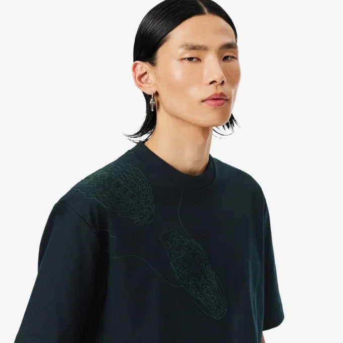T-shirt z haftowanym krokodylem z kolekcji Runway T-shirt z haftowanym krokodylem z kolekcji Runway