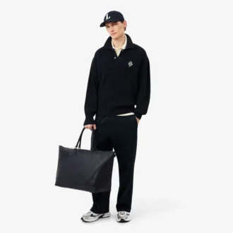 Torba weekendowa Lacoste Club z ziarniastej skóry