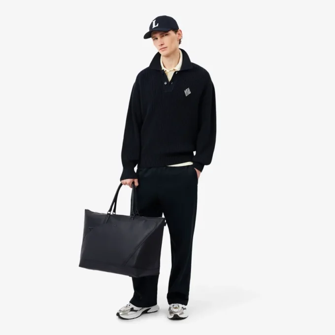 Torba weekendowa Lacoste Club z ziarniastej skóry Torba weekendowa Lacoste Club z ziarniastej skóry