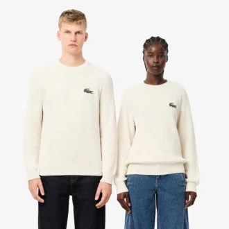 Unisexowy sweter z prążkowanej bawełny z naszywką