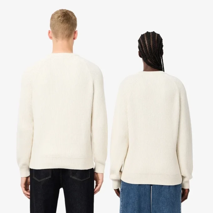 Unisexowy sweter z prążkowanej bawełny z naszywką Unisexowy sweter z prążkowanej bawełny z naszywką