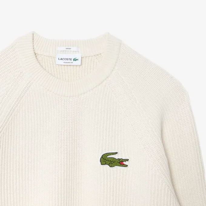 Unisexowy sweter z prążkowanej bawełny z naszywką Unisexowy sweter z prążkowanej bawełny z naszywką
