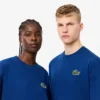Unisexowy T-shirt z naszywką z grubej bawełny o luźnym kroju Unisexowy T-shirt z naszywką z grubej bawełny o luźnym kroju