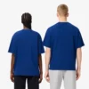 Unisexowy T-shirt z naszywką z grubej bawełny o luźnym kroju Unisexowy T-shirt z naszywką z grubej bawełny o luźnym kroju
